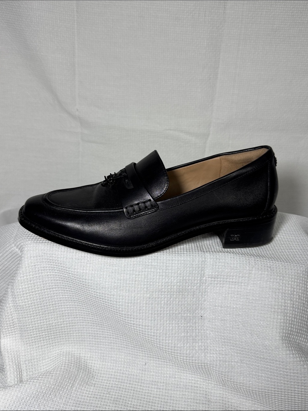 Sam Edelman Black Leather Penny Tassel Loafers